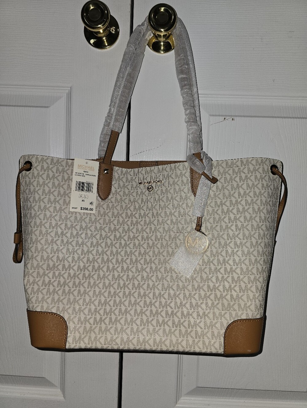 Michael Kors Vanilla/Acorn LG Open EDITH Tote